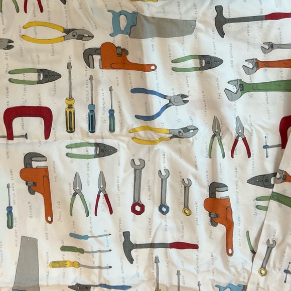 Pottery Barn Kids Trevor Twin Flat Sheet Tools Construction Carpentry Flat only - Picture 6 of 8